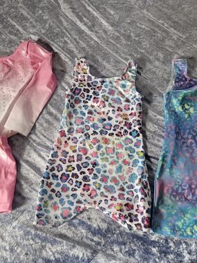 Lot Of 3 Girls Multicolor Leopard Print & Pink Leotards 3T